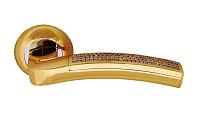 Дверная ручка Vilardi мод. Франческа (золото) с кристаллами
