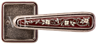 Дверная ручка Val de Fiori мод. Николь (серебро античное с эмалью)