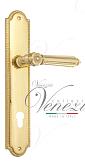 Дверная ручка Venezia на планке PL98 мод. Castello (полир. латунь) под цилиндр