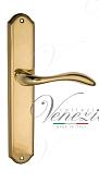 Дверная ручка Venezia на планке PL02 мод. Alessandra (полир. латунь) проходная
