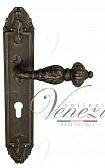 Дверная ручка Venezia на планке PL90 мод. Lucrecia (ант. серебро) под цилиндр