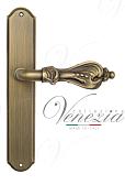 Дверная ручка Venezia на планке PL02 мод. Florence (мат. бронза) проходная